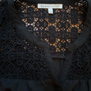 Black lace popover top